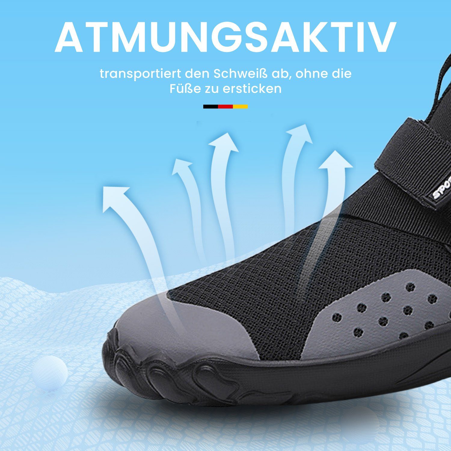 MAGICSHE Rutschfeste Surfschuhe, Schwimmschuhe Fitnessschuhe Barfußschuh Strandschuhe für Surfen,Tauchen,Bootfahren,Gymnastik Fitness