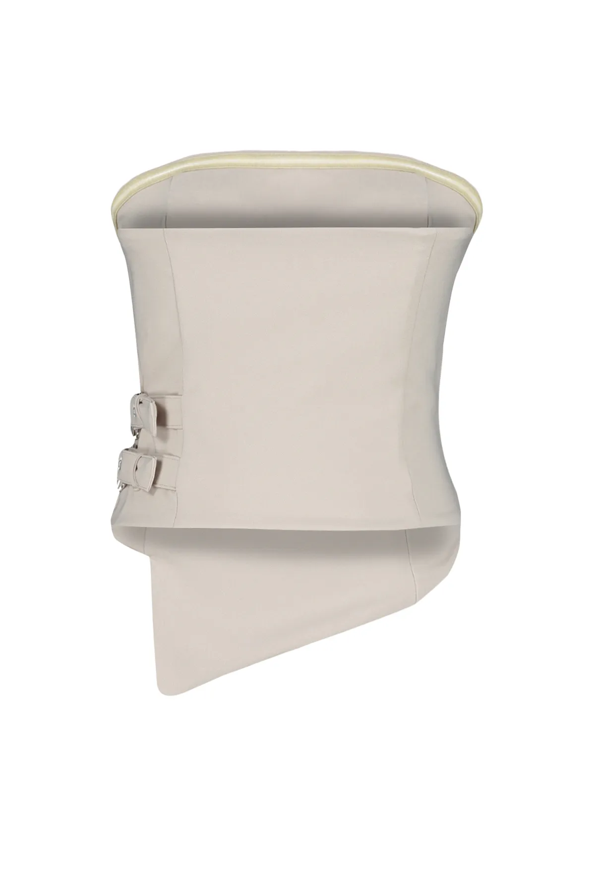 Trendyol Collection  Nerzfarbene, trägerlose, taillierte, gewebte Bluse mit Gürtelschnallendetail TWOSS24BZ00349
