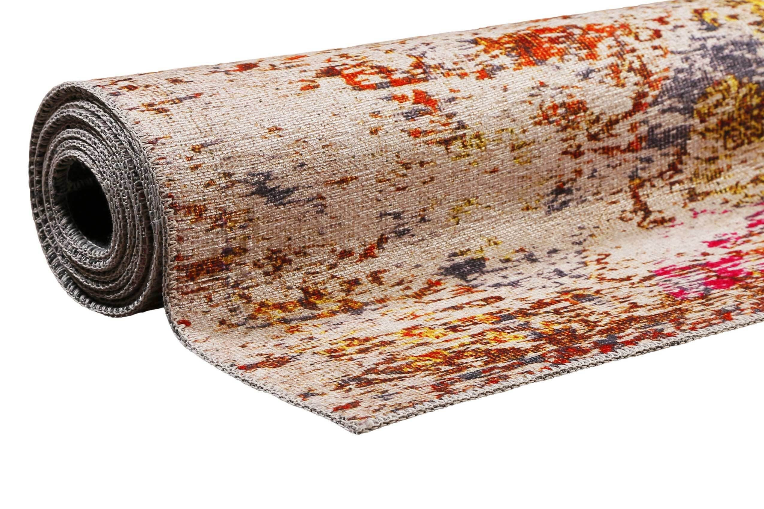 Teppich Focus, Wecon home, rechteckig, Höhe: 6 mm, Vintage-Optik, bunt, modern, Wohnzimmer, Schlafzimmer, Flur