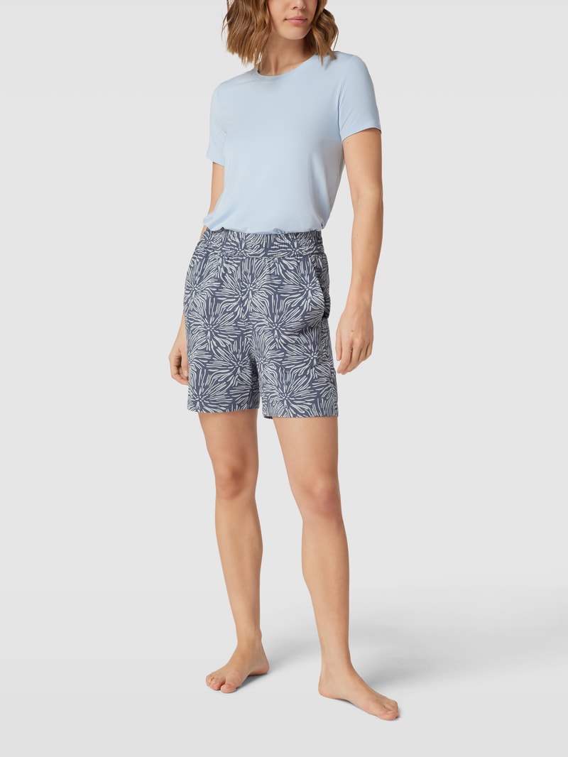 Pyjama-Shorts mit Allover-Muster in marineblau