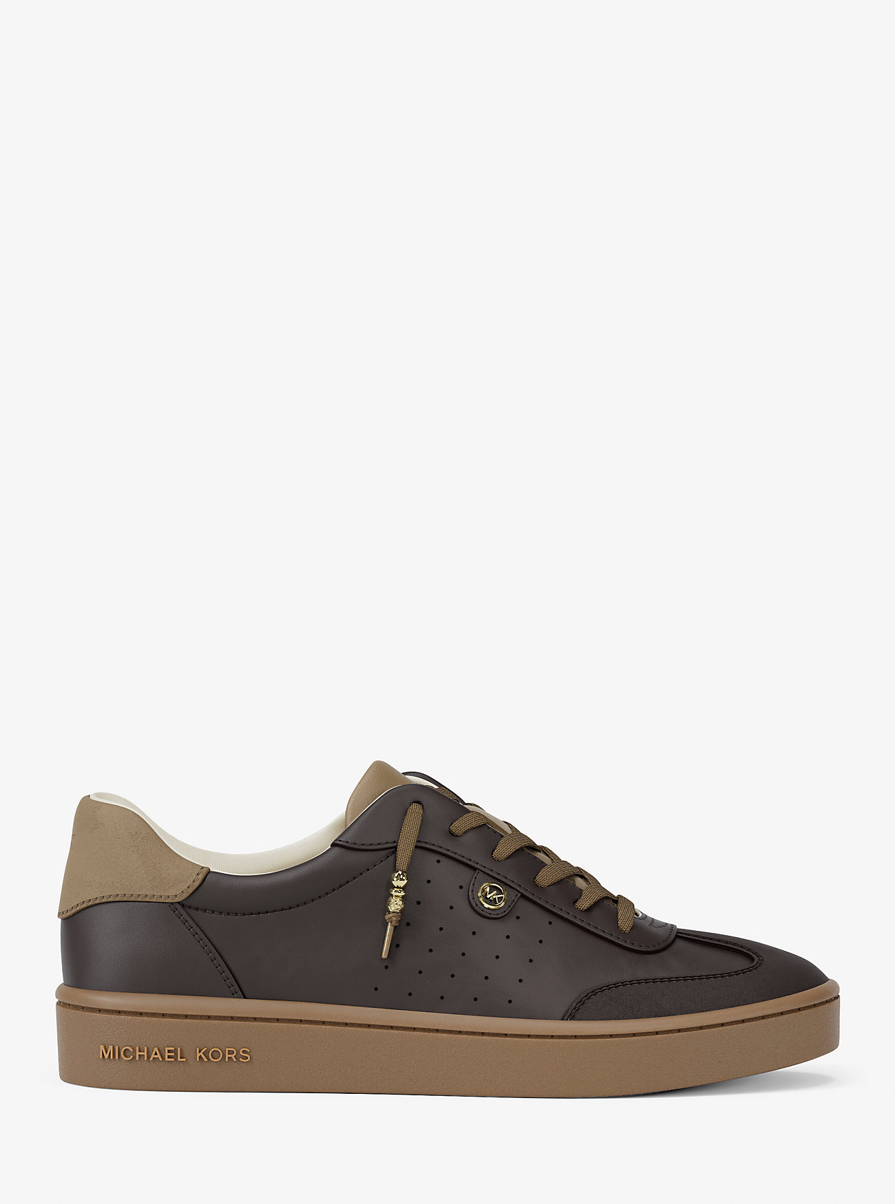 Scotty Embellished Leather Sneaker - CHOCOLATE