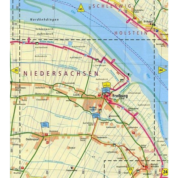 Radwanderkarte Elberadweg 03. Wittenberge - Cuxhaven/Brunsbüttel 1 : 50 000 - Fahrradkarte