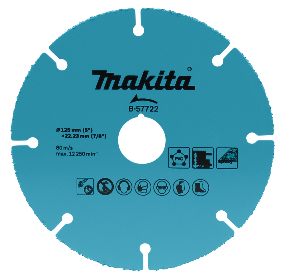 Makita Tilbehør B-57722 Karbidkappeskive 125 mm hull 22,2 for gips og plast