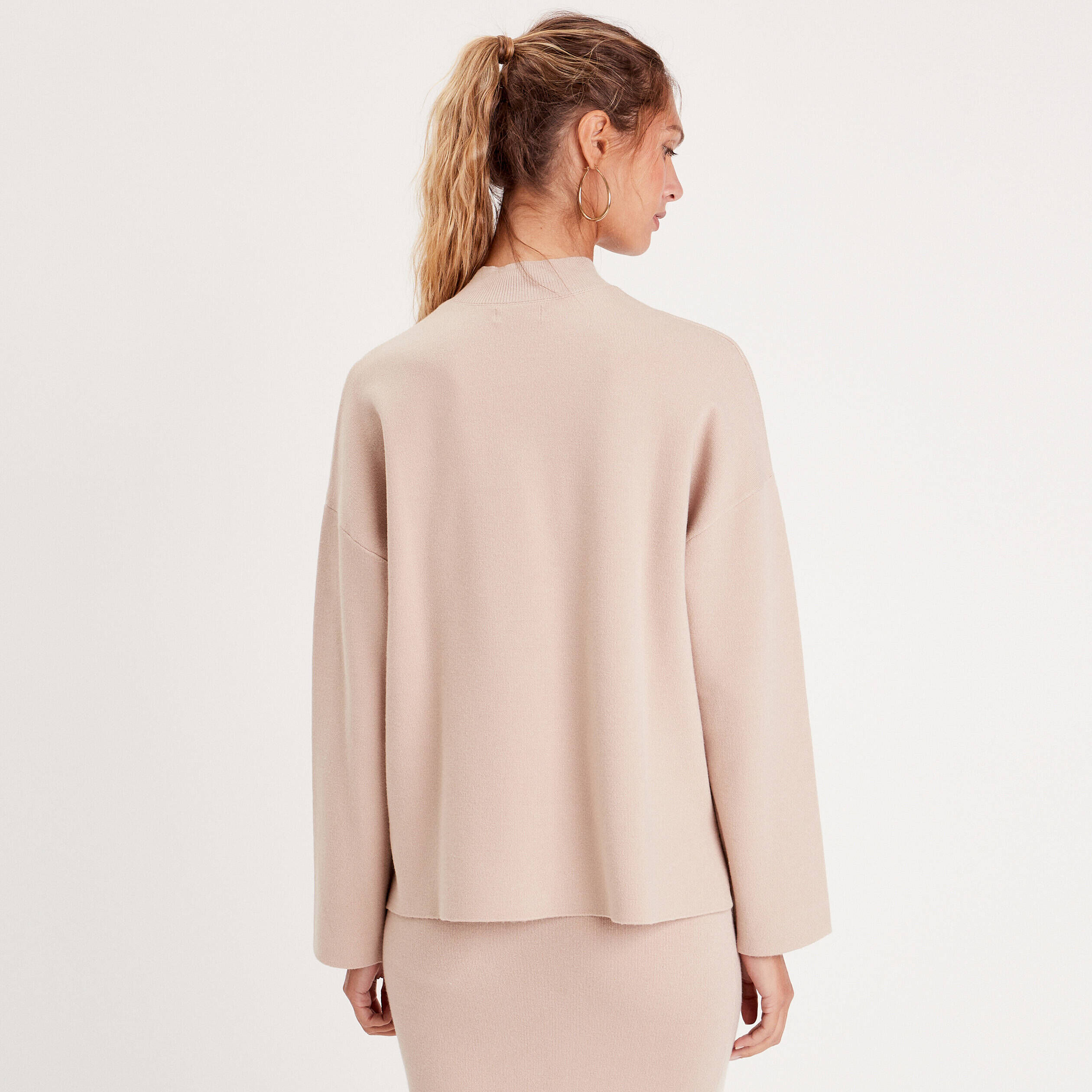 Pull col montant sable femme | Cache Cache