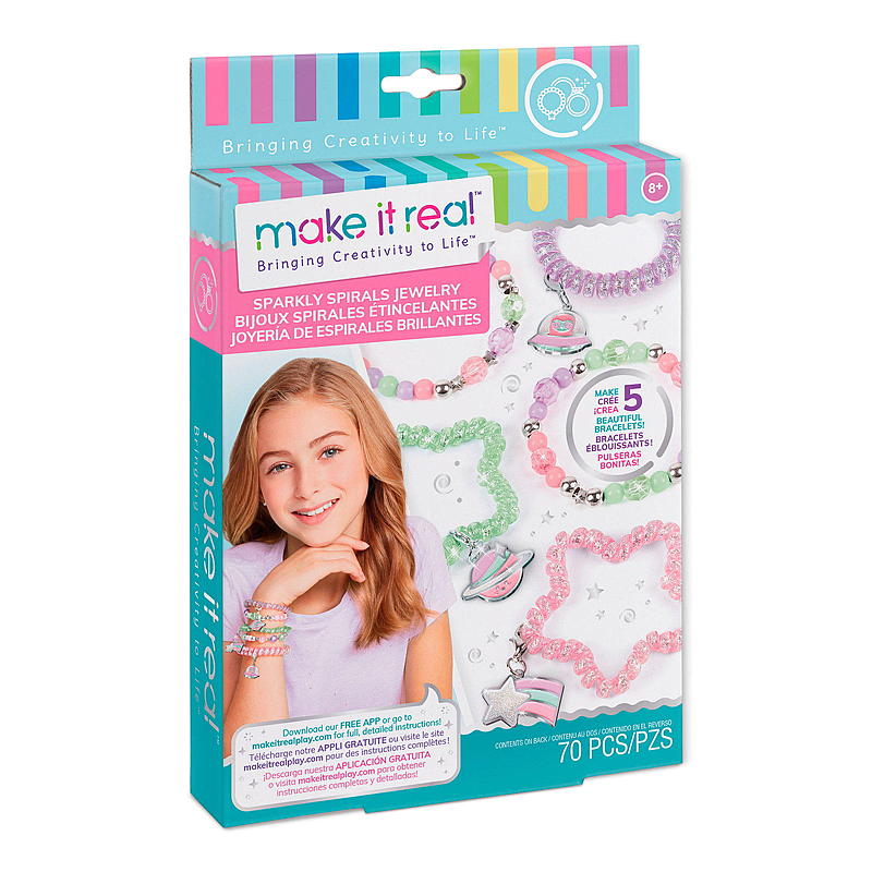Make it real Sparkly spirals jewelry, Make it real
