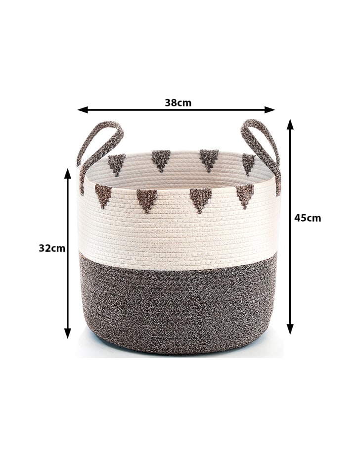 kobolo Aufbewahrungskorb BRWNWHITEBASK in Weiß günstig kaufen onesize