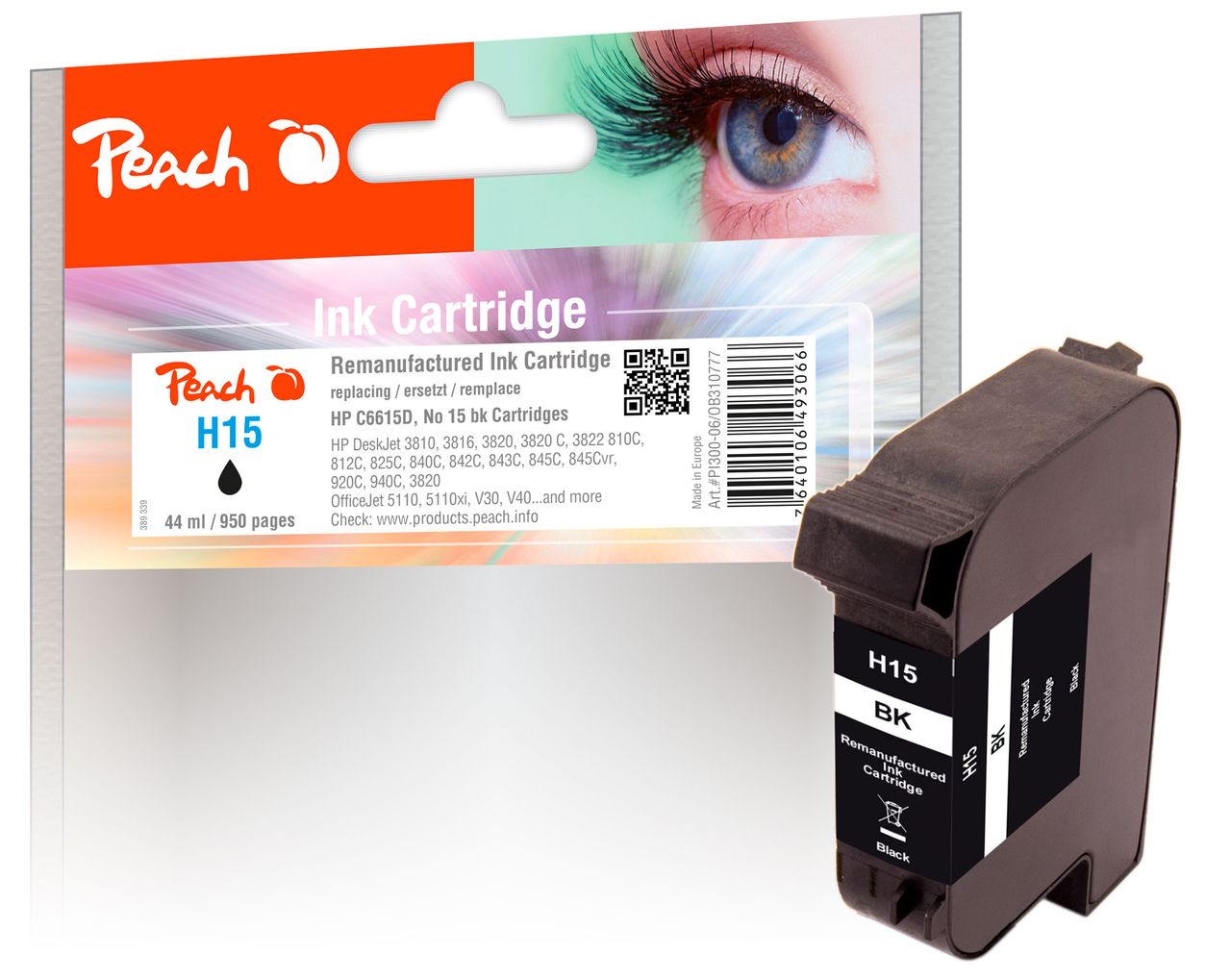 Peach Druckkopf schwarz ersetzt HP No. 15