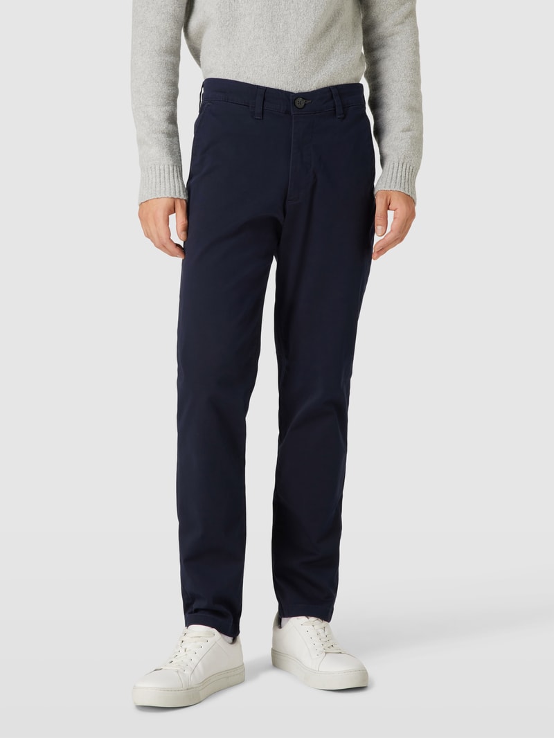 Slim Fit Chino mit seitlichen Eingrifftaschen in marineblau