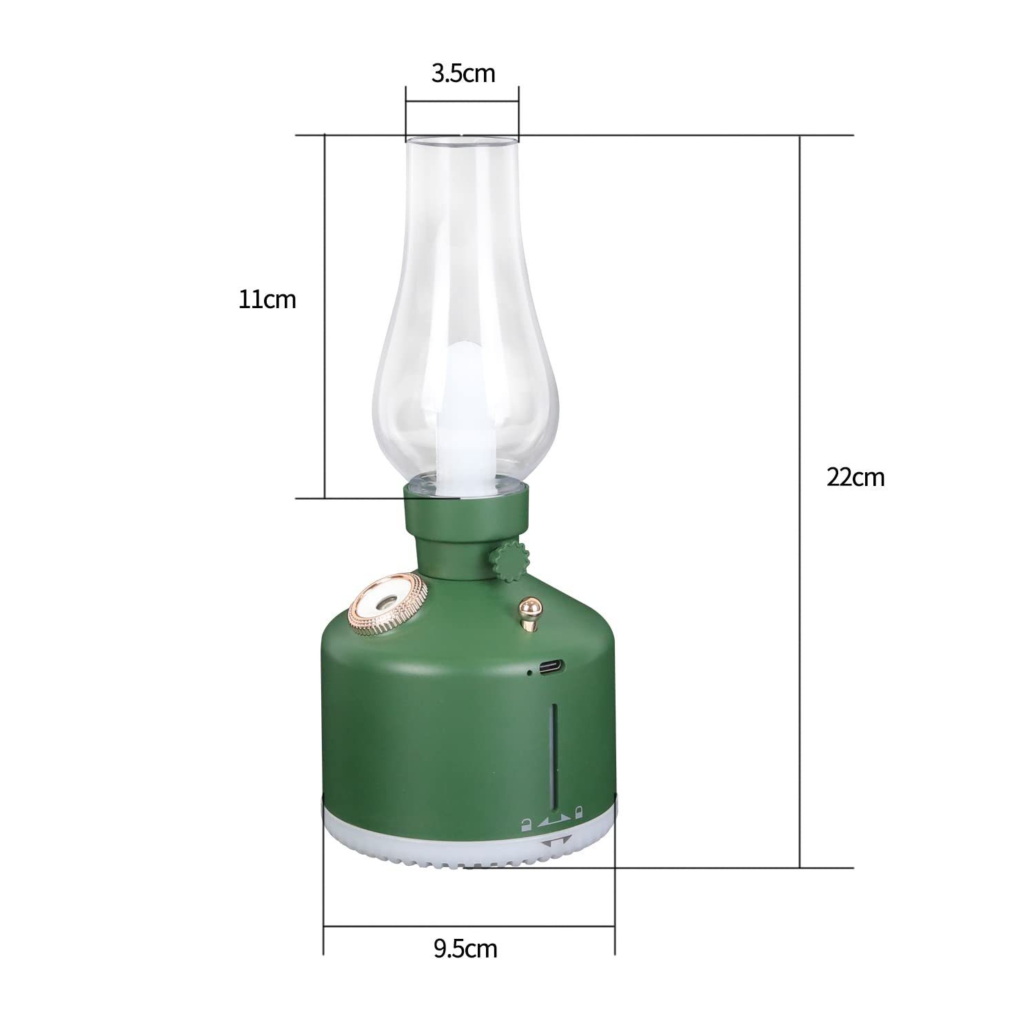 ZMH Diffuser Aroma Luftbefeuchter 260ML Vintage Dimmbar Ätherische Timer, mit LED-Lampe