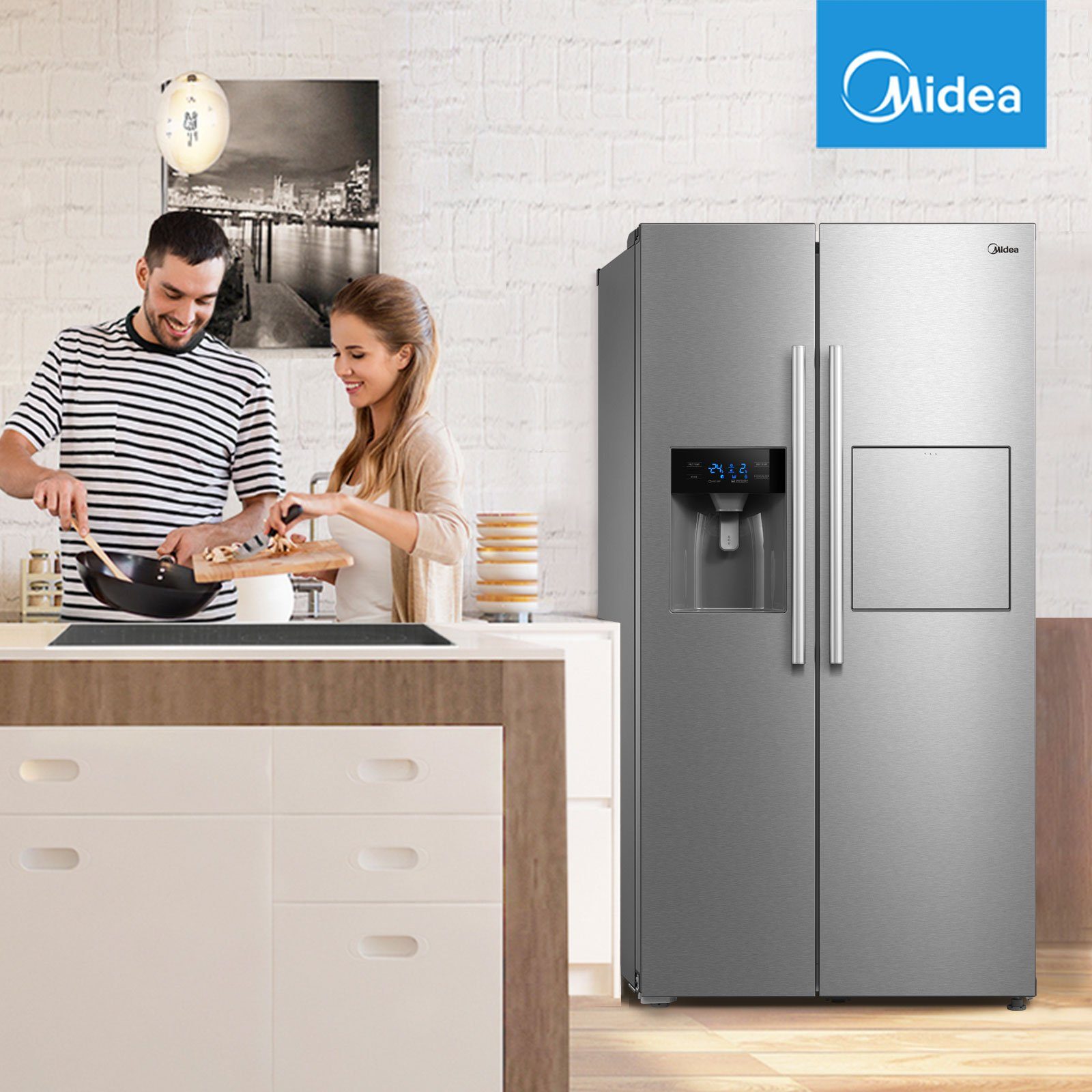 Midea Side-by-Side Serie 6 KS-EIX 6.23, 176.5 cm hoch, 89.7 cm breit