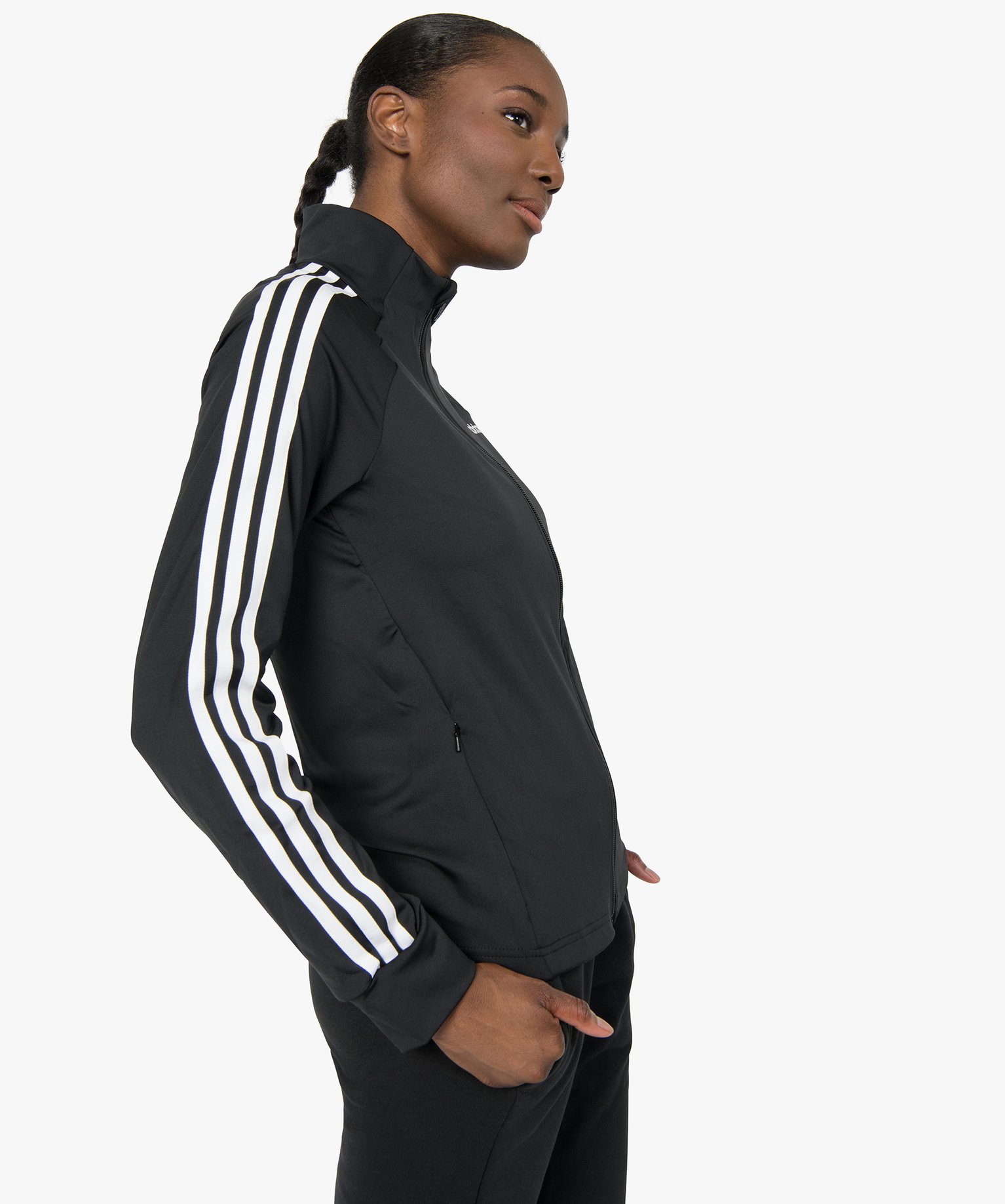 Sweat femme avec fermeture zippée - Adidas noir | GEMO