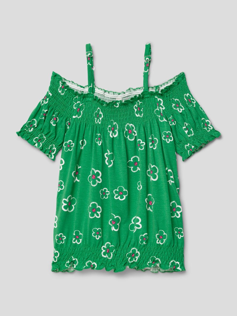 T-Shirt mit Allover-Muster Modell 'Carmen' in grün