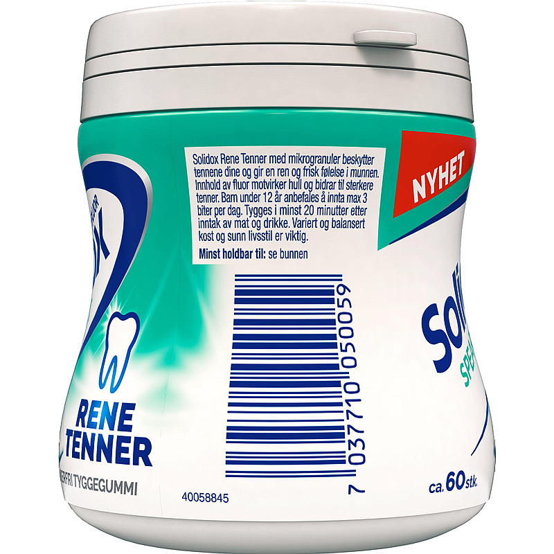 Solidox Tyggegummi 90 g Spearmint Solidox