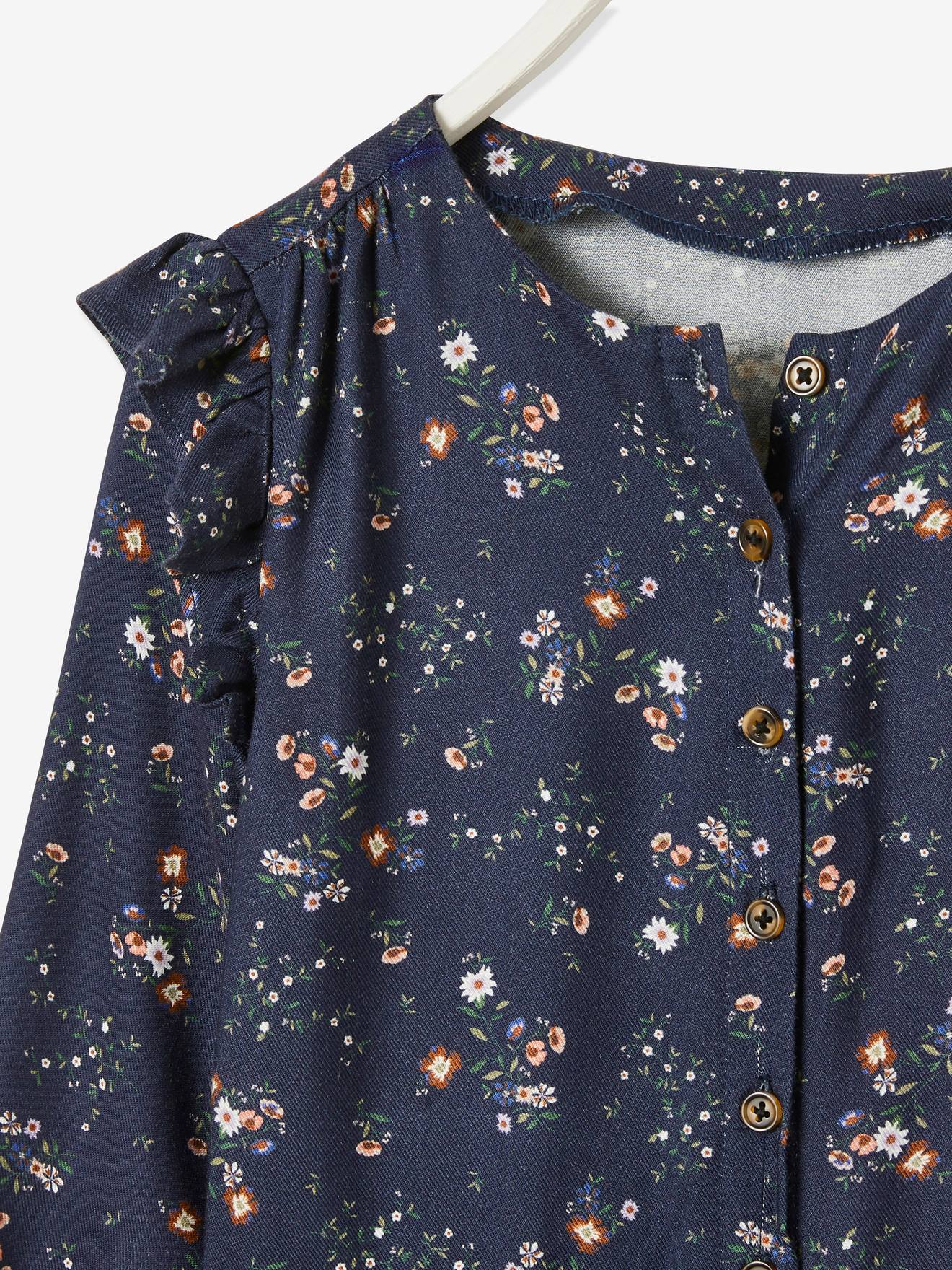 Vertbaudet Mädchen Jumpsuit - grün bedruckt