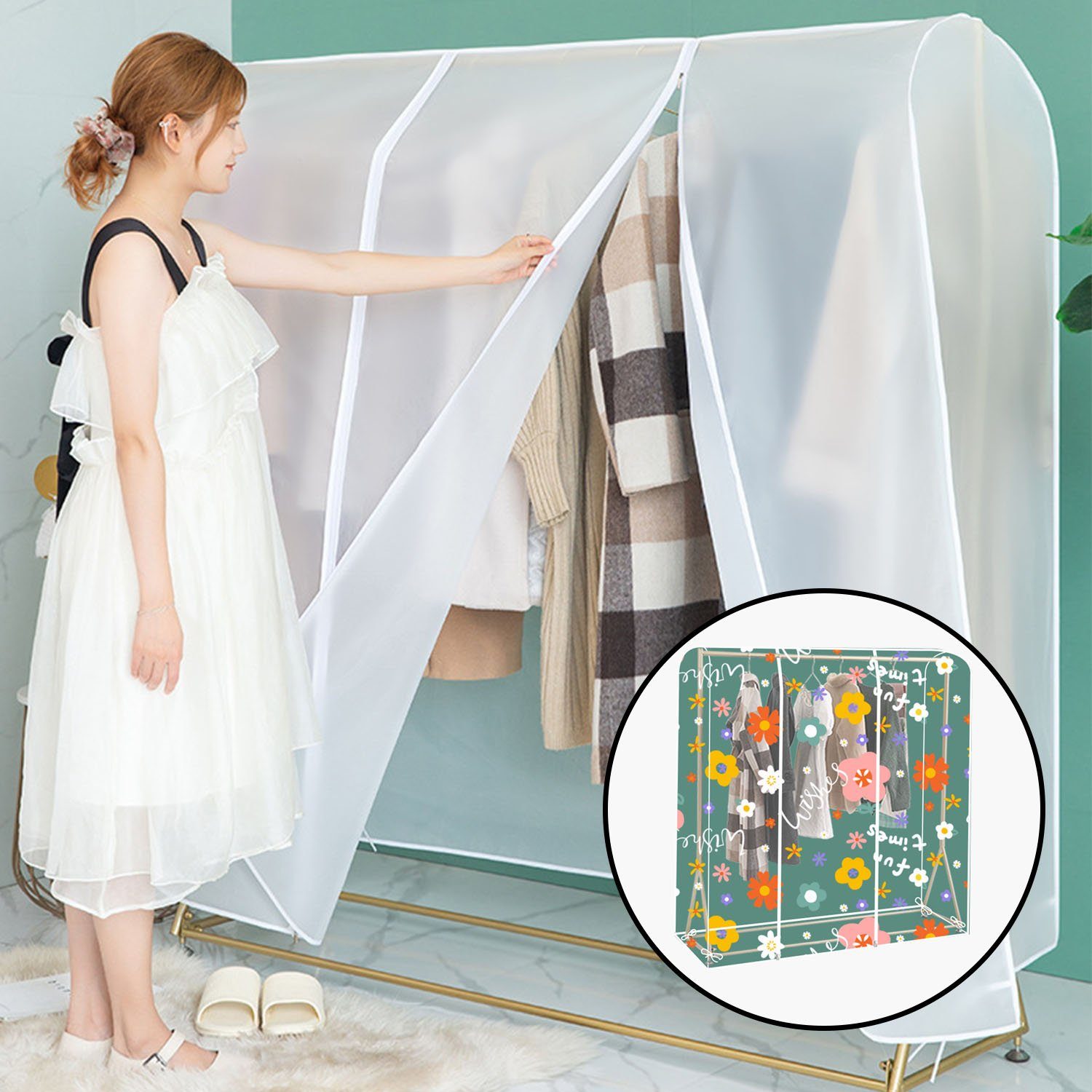 MAGICSHE Kleidersack Kleiderhülle mit Reißverschluss für offene Garderobe (1 St)