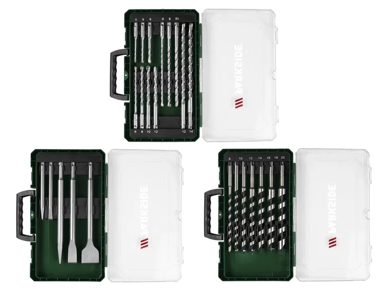 Conjunto de brocas para martelo perfurador PARKSIDE®, conjunto de cinzéis lubrificados, conjunto de brocas serpentinas lubrificadas