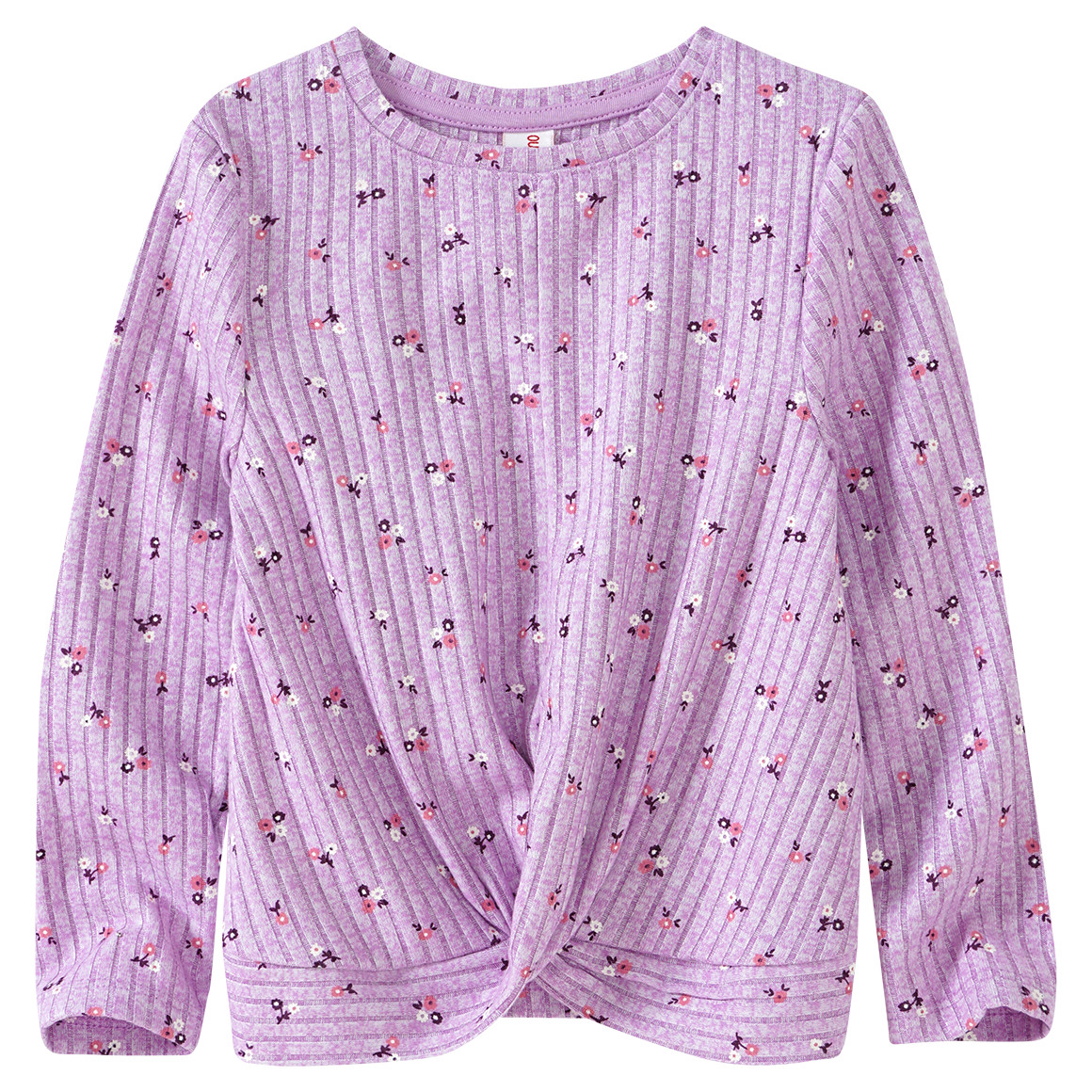 Mädchen Langarmshirt in Rippstruktur