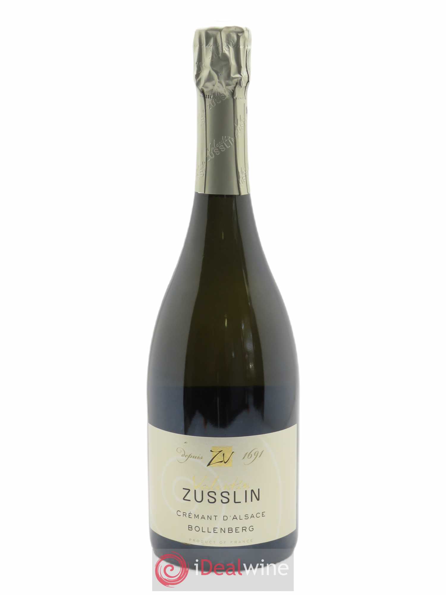 Crémant d'Alsace Bollenberg Brut Zéro Sans Soufre Valentin Zusslin (Domaine)  2014 - Lot de 1 Bouteille