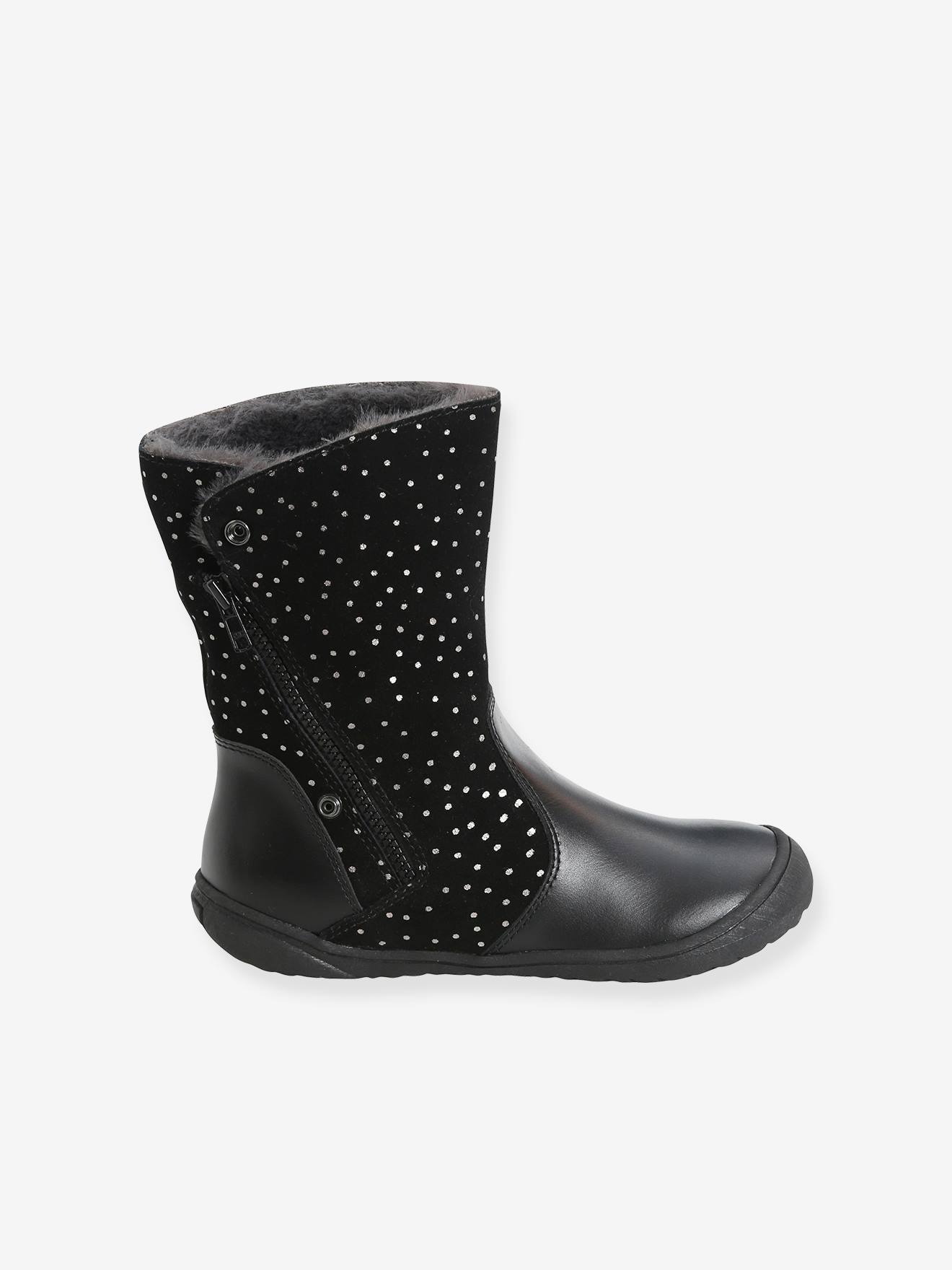 Mi-bottes cuir fille marron