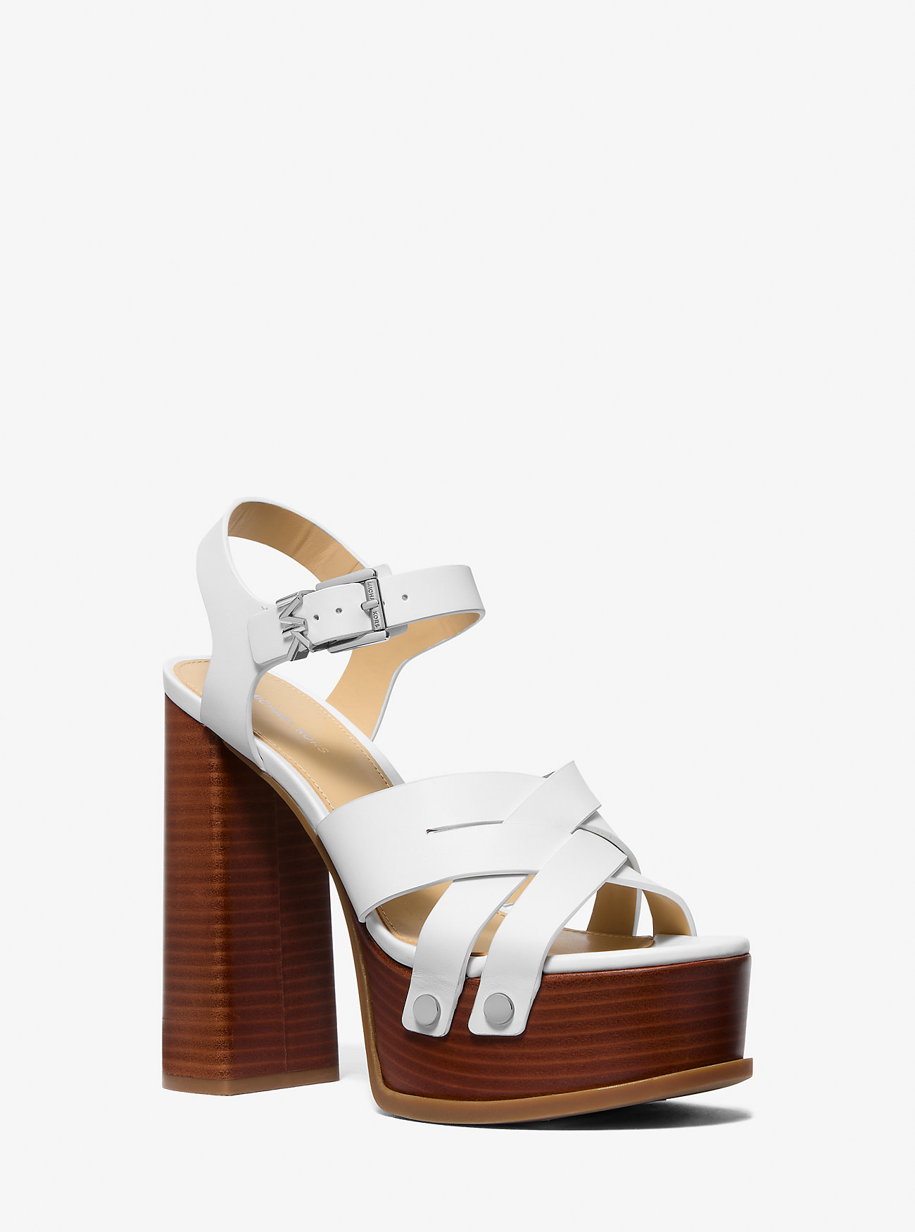Nora Leather Platform Sandal - OPTIC WHITE