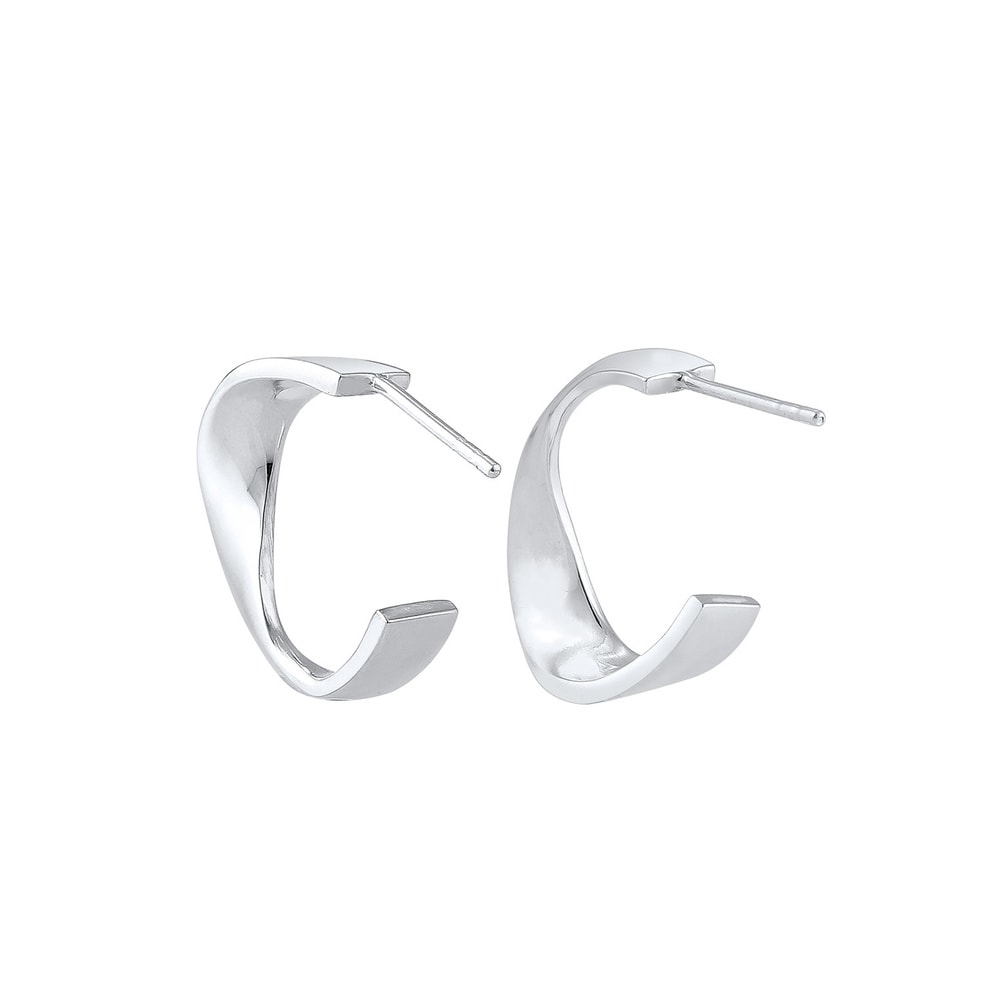 Elli Elli Boucles d'Oreilles Creolen Hänger Basic Geo Gedreht Twist 925 Silber Boucles d'oreilles