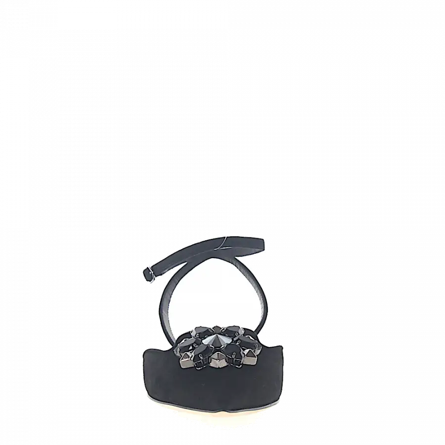 Dolce & Gabbana - Pantoletten Klassisch Schmuckstein schwarz - schwarz