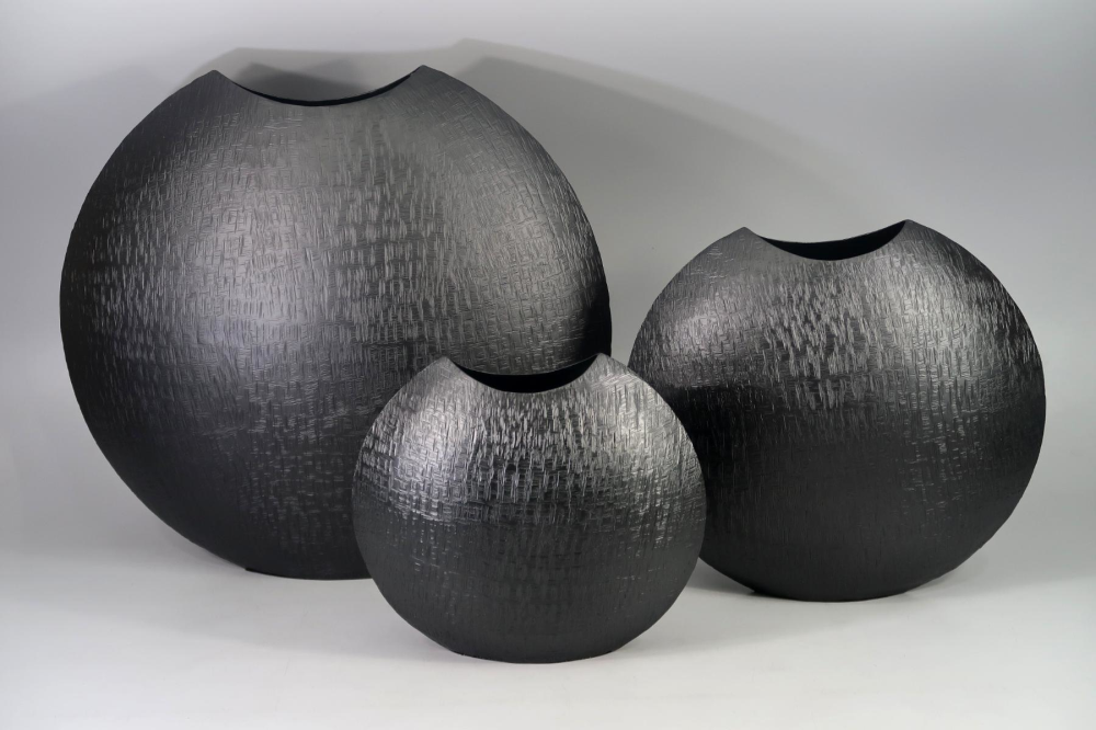Diskvase Scratch schwarz