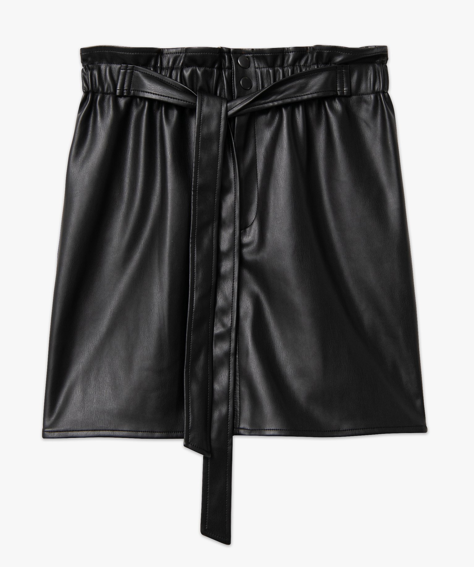 Jupe courte en synthétique cuir imitation femme noir | GEMO