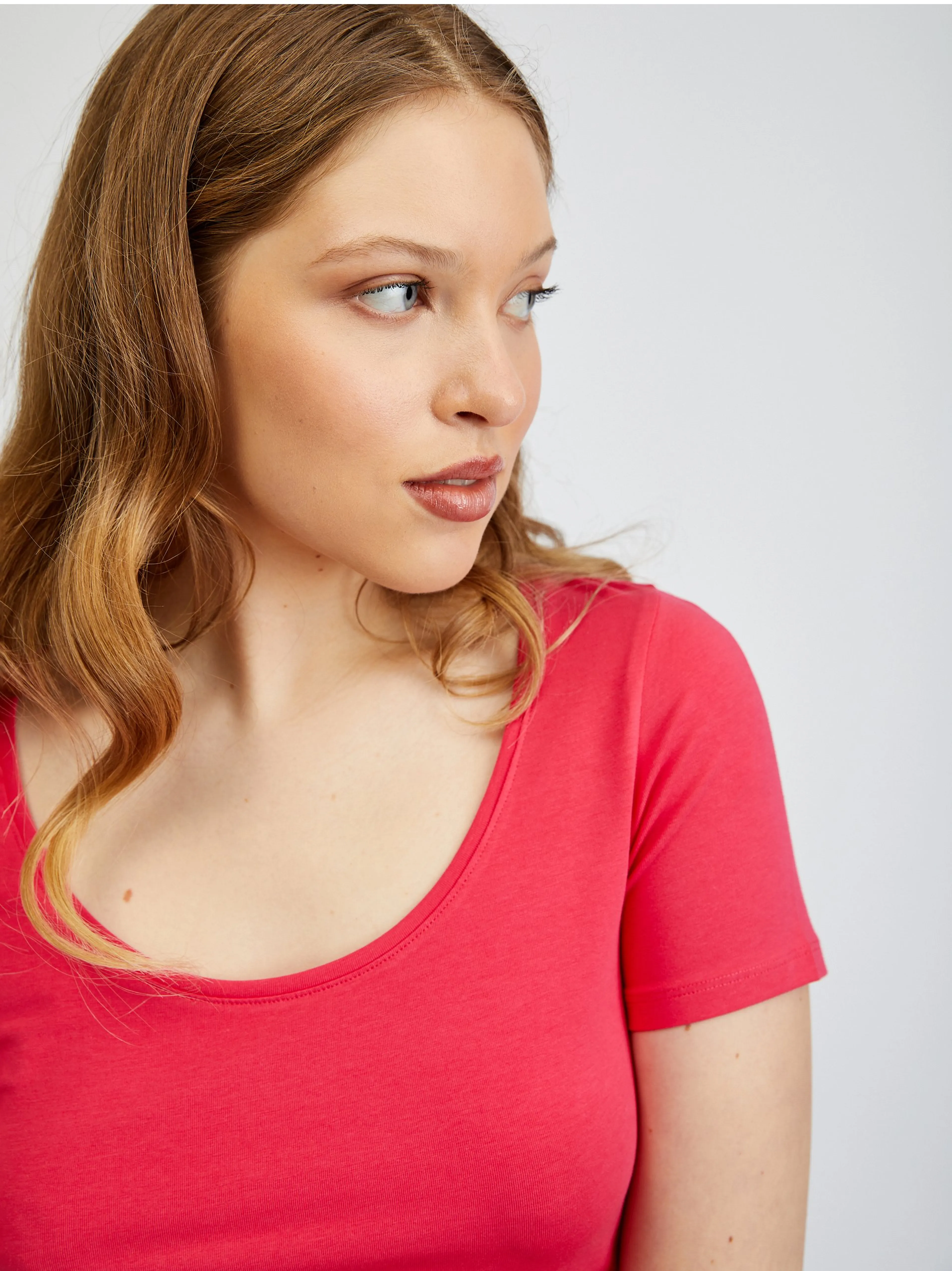 Dunkelrosa Damen-Basic-T-Shirt ORSAY