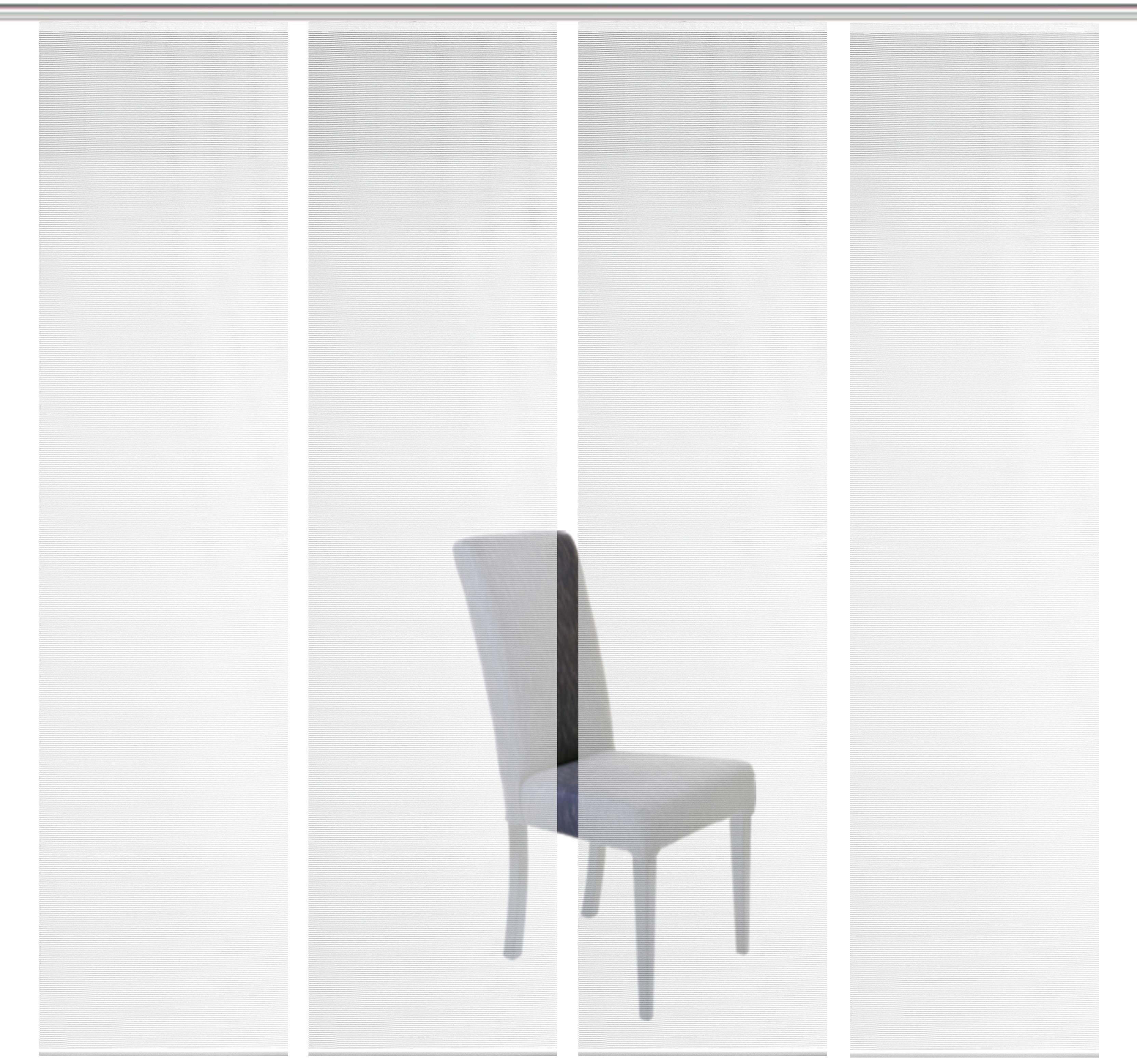 Schiebegardine 4ER SET ROM, Vision S, Paneelwagen (4 St), halbtransparent, HxB: 260x60, Schiebevorhang 4er Set Uni