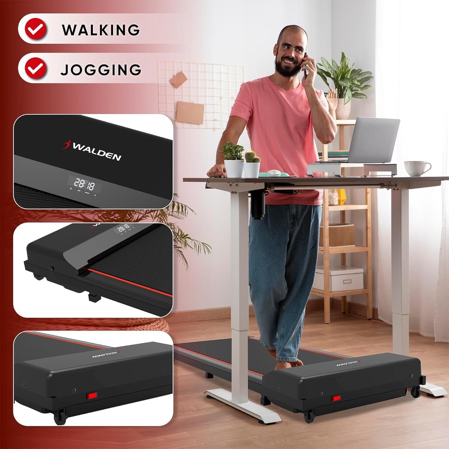 MAXXUS Laufband, Walking Pad Gewicht 100 kg 0.75 PS 1-6km/h Ultraflach Walking Pad Unte