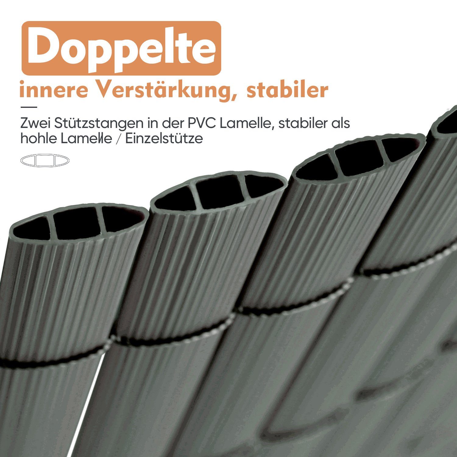 Sekey Balkonsichtschutz PVC Sichtschutzmatte Doppelte Verstärkung Innen, Sichtschutzzaun UV-beständig Wetterfest Windschutz Balkonverkleidung Zaunblende