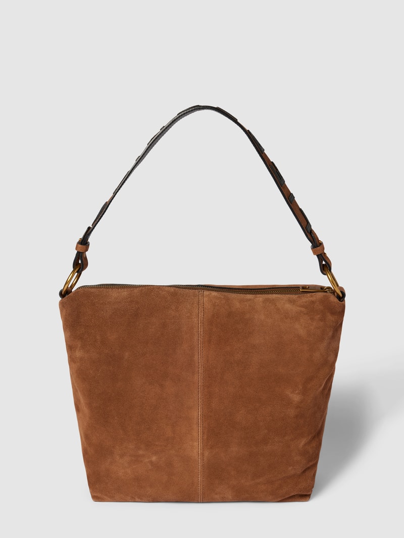 Hobo Bag aus Leder mit Label-Detail Modell 'AISSA SUEDE' in haselnuss braun