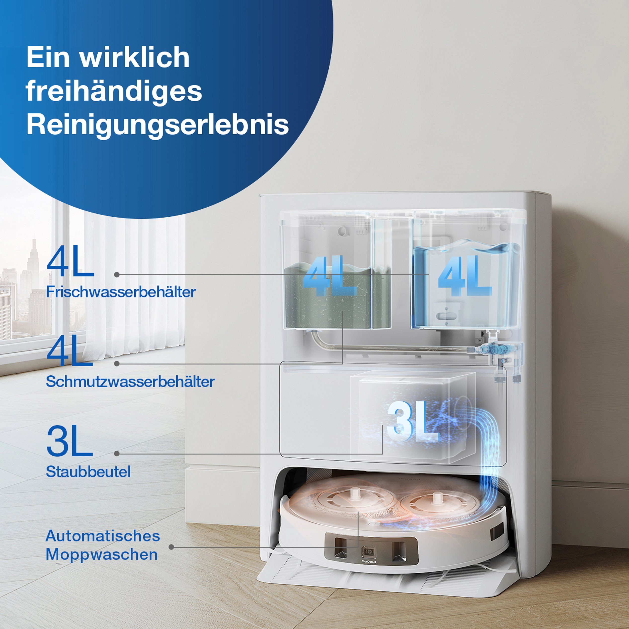 ECOVACS Nass-Trocken-Saugroboter DEEBOT T20e OMNI, 45,00 W, mit All-in-One-Reinigungssystem