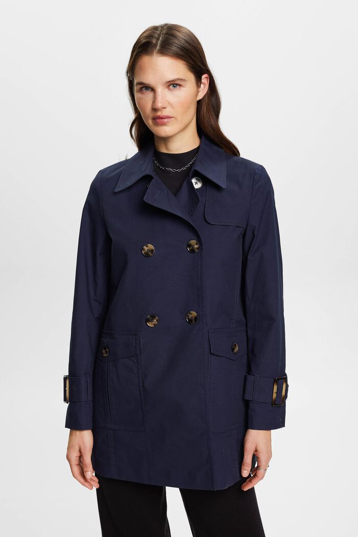 Kurzer zweireihiger Trenchcoat