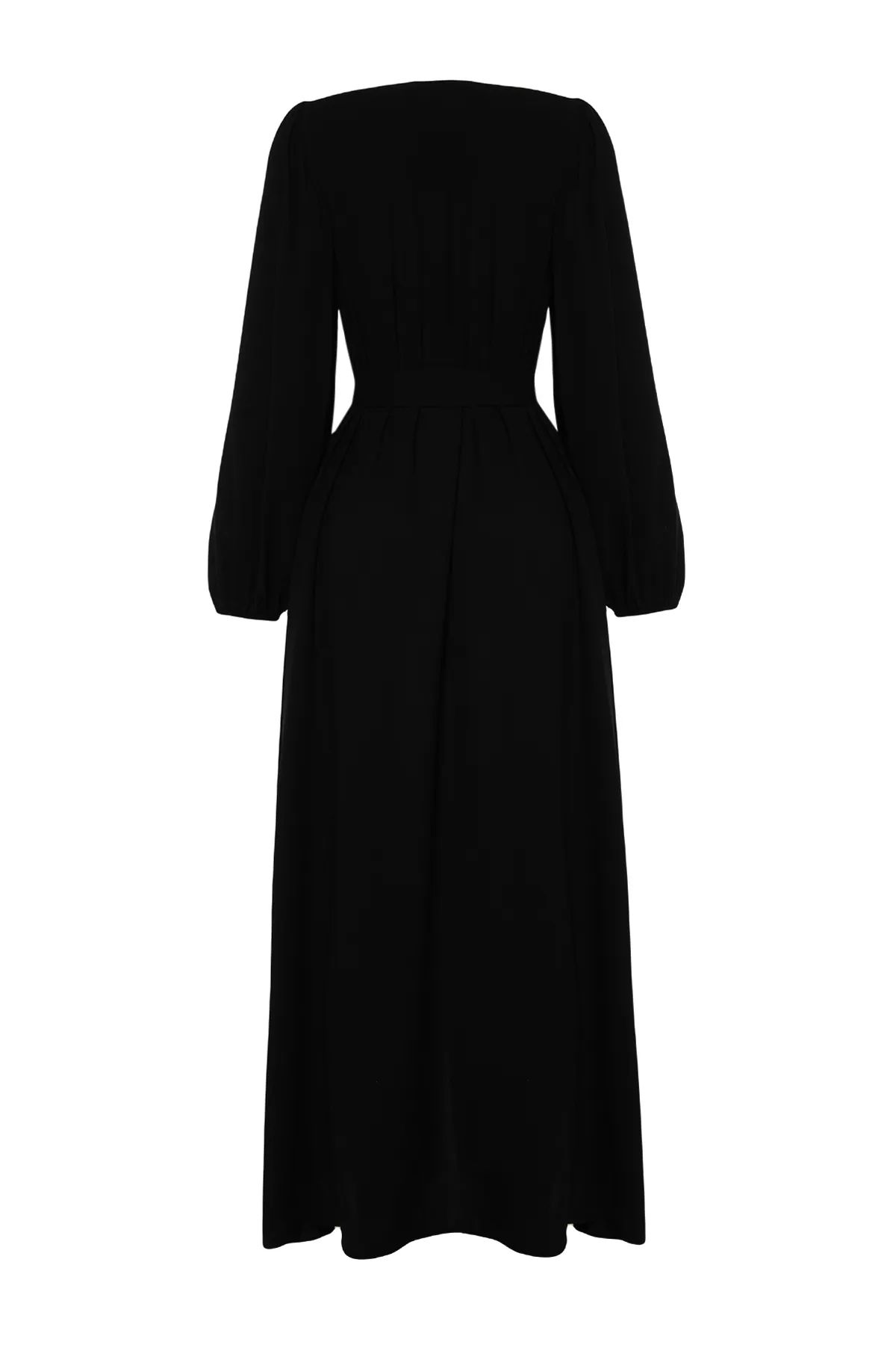 Trendyol Modest  Schwarze, gewebte Mevlana-Kappe mit Ballonärmeln und Reißverschluss und Ferace TCTSS24KF00030