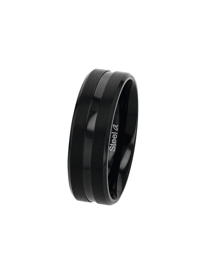 Amor Ring Edelstahl, IP Schwarz in Schwarz günstig kaufen