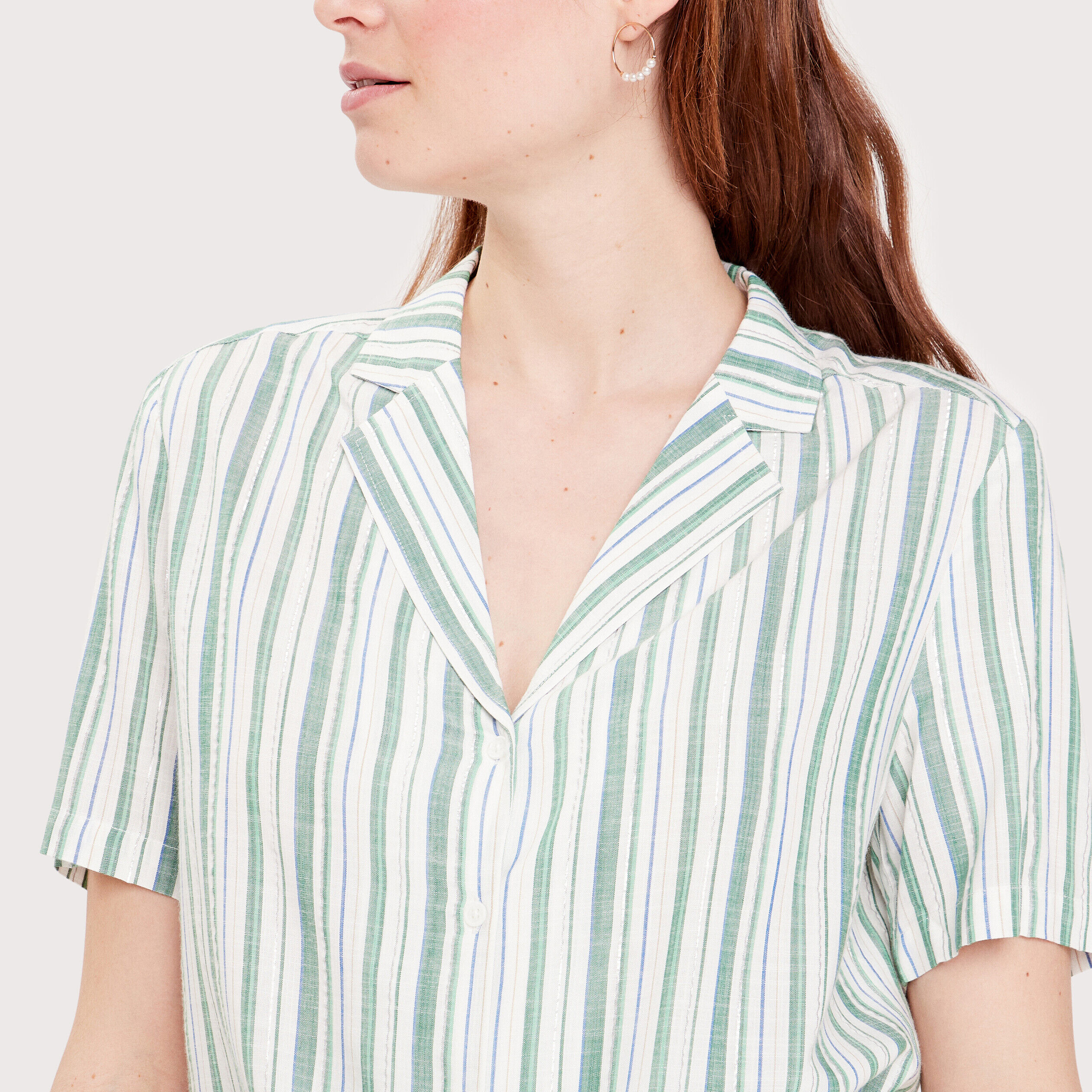 Chemise manches courtes vert femme | Cache Cache