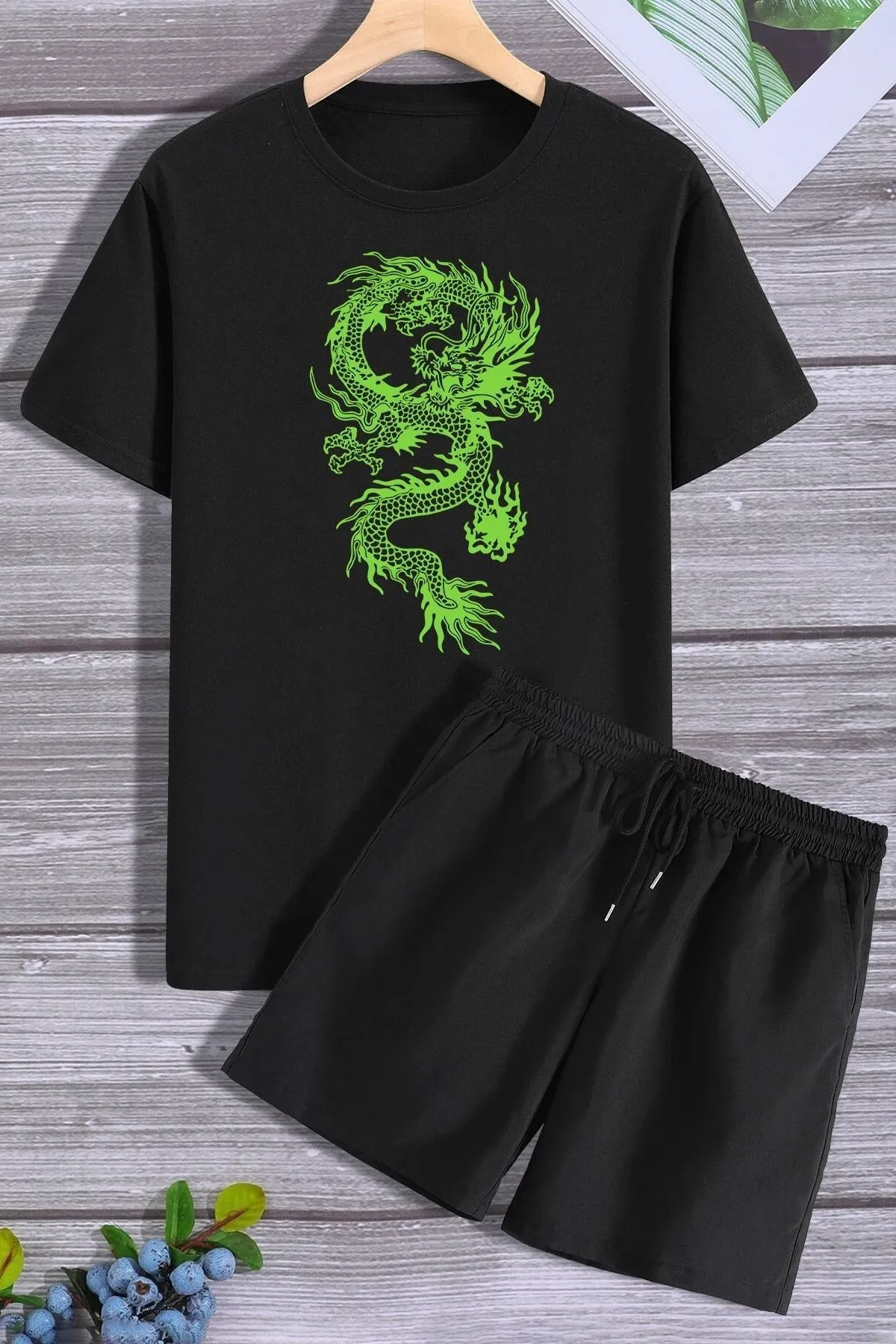 trendypassion  Dragon Shorts T-Shirt-Trainingsanzug-Set
