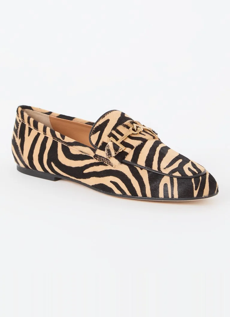 Tod's calfskin loafer with animal print