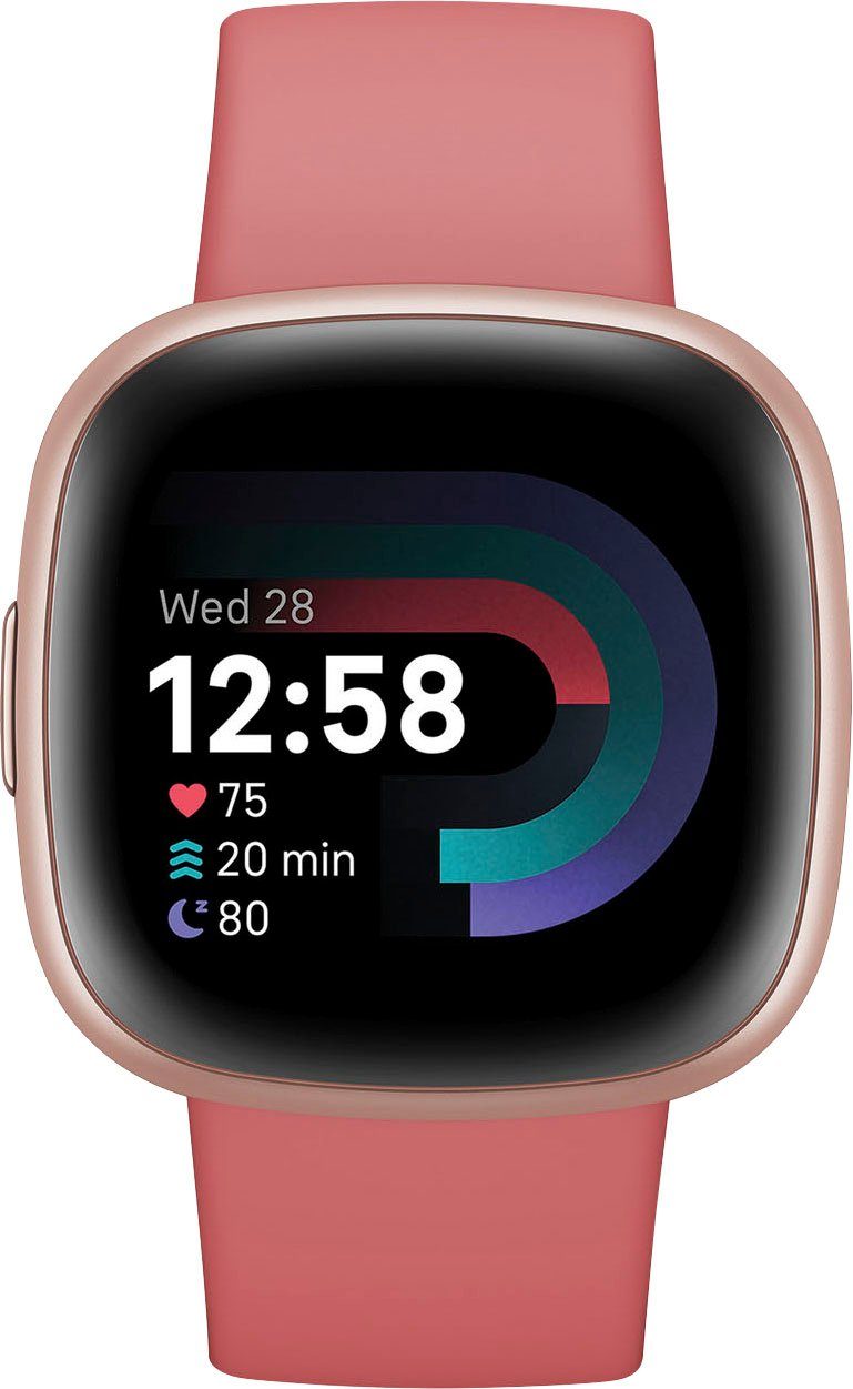 fitbit by Google Versa 4 Fitness-Smartwatch Smartwatch (FitbitOS5), inkl. 6 Monate Fitbit Premium Mitgliedschaft