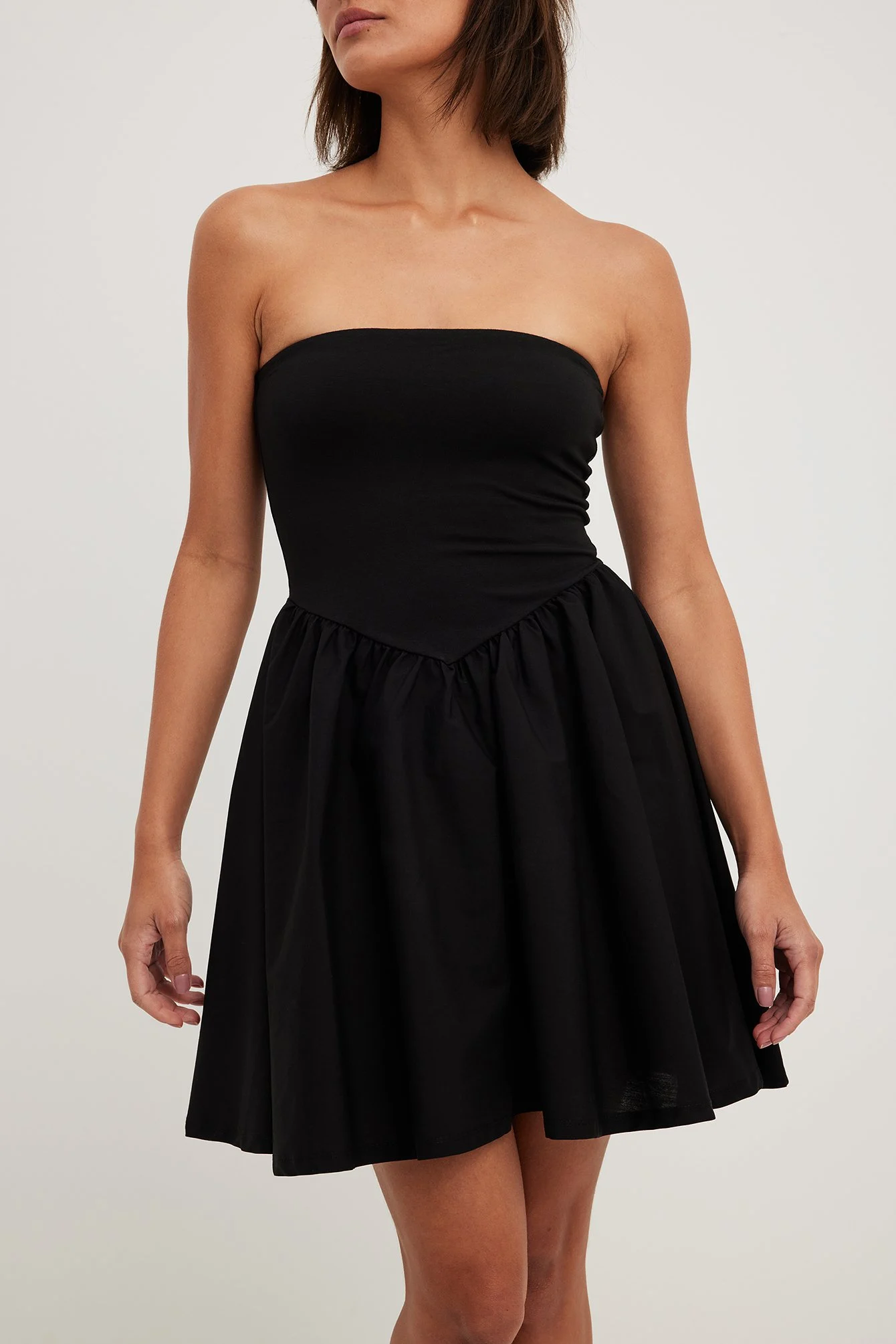 Jersey-Popeline-Minikleid