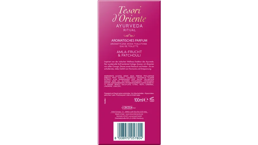 Tesori d’Oriente Ayurveda Eau de Toilette 100 ml