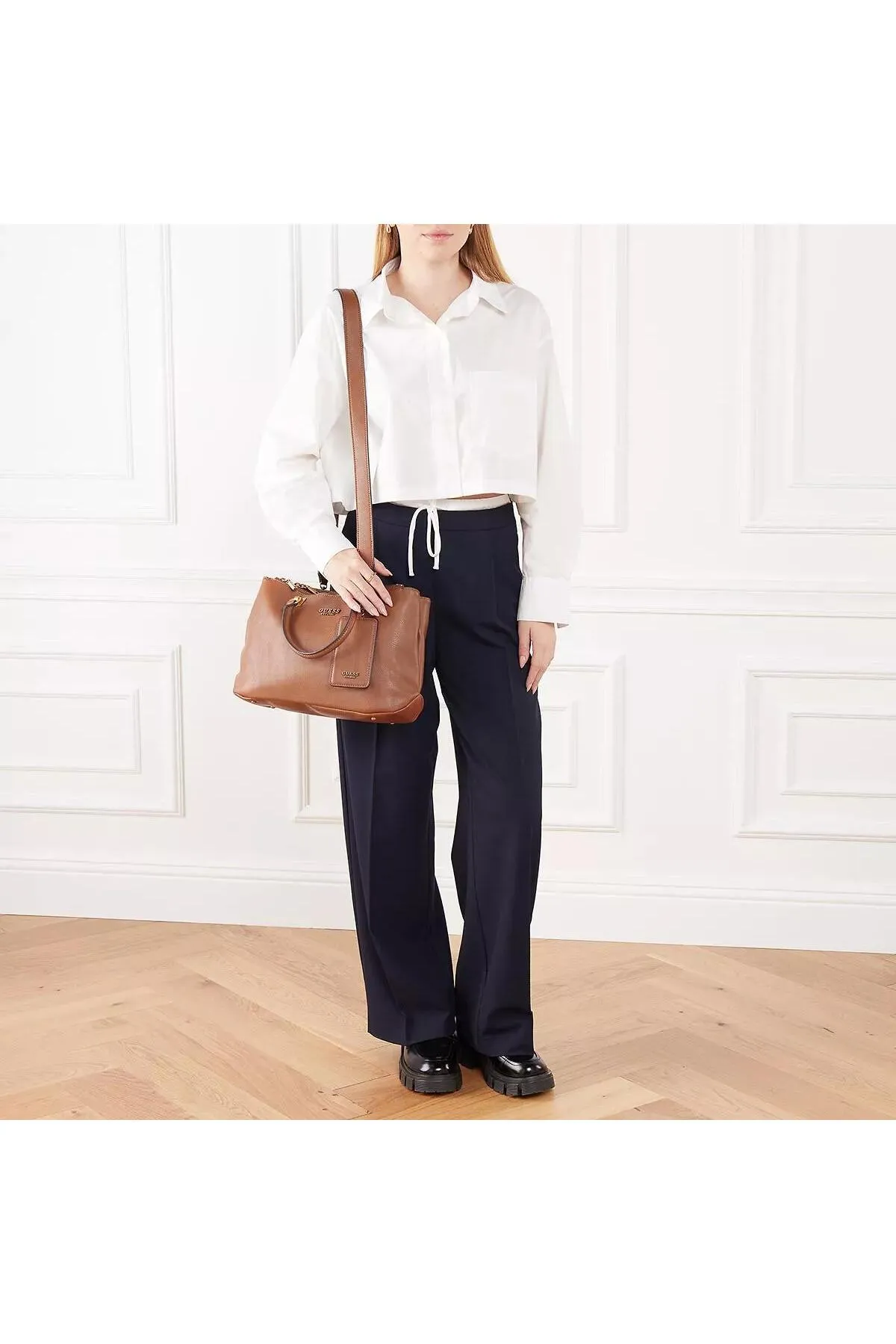 Guess  Arja Luxus Satchel Cognac