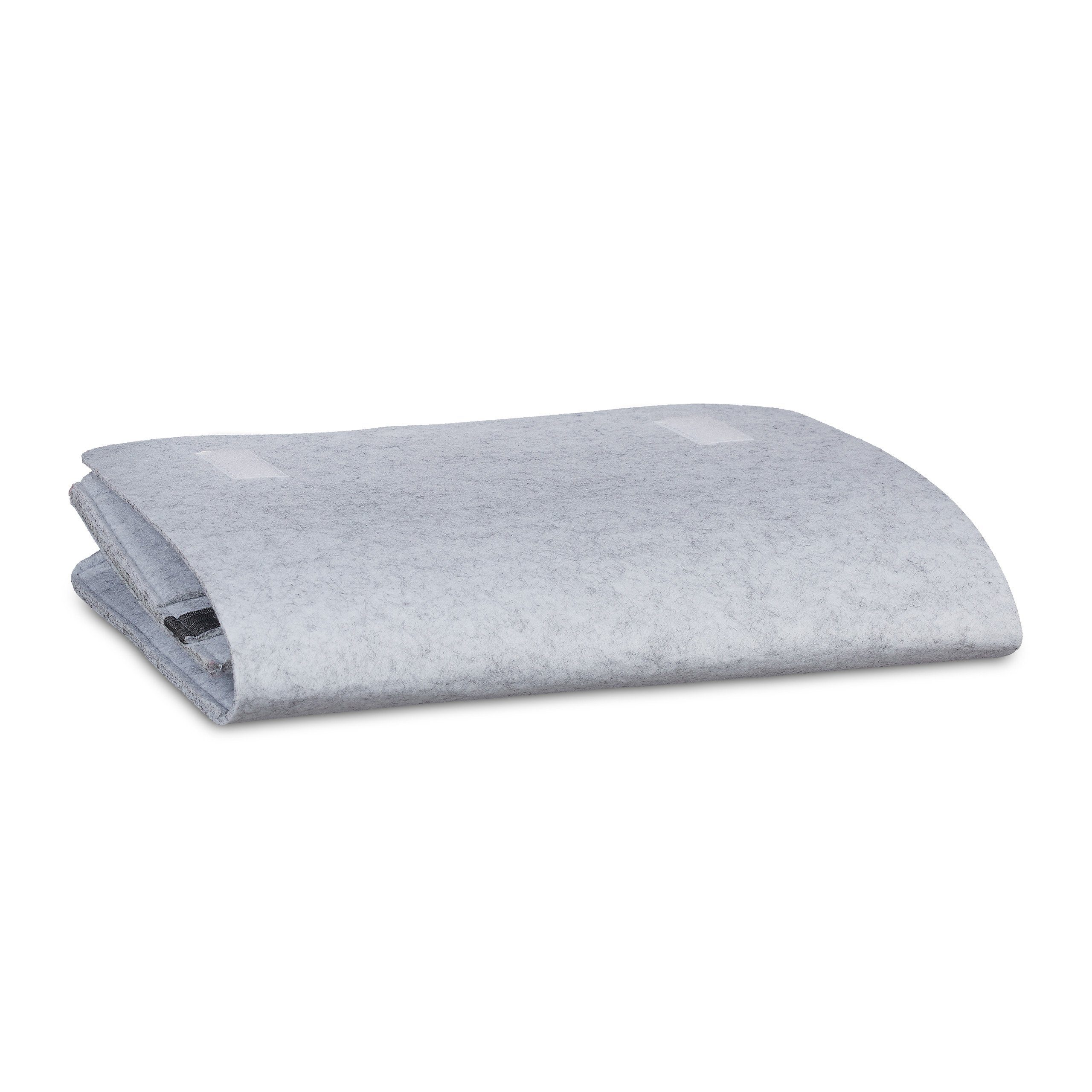 relaxdays Betttasche Betttasche mit Klettverschluss, hellgrau
