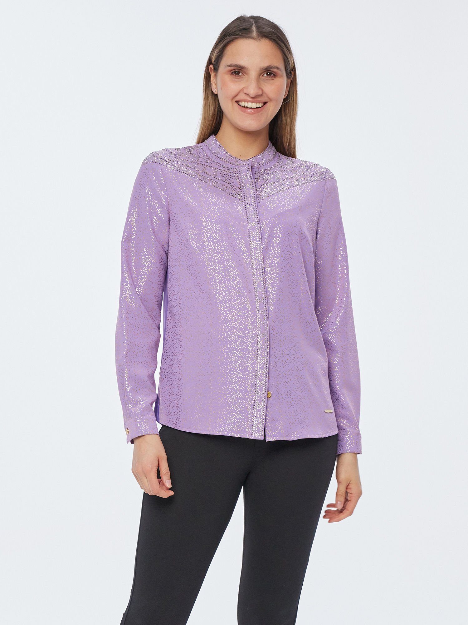 Sarah Kern Schlupfbluse mit Strass- und Glitzerdetails