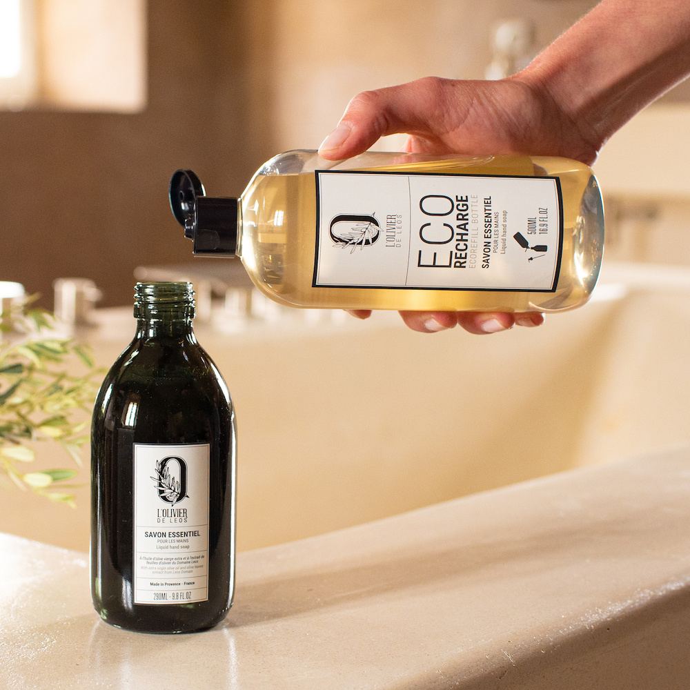 l'olivier de leos Ecorecharge Savon Essentiel Recharge de savon liquide pour les mains