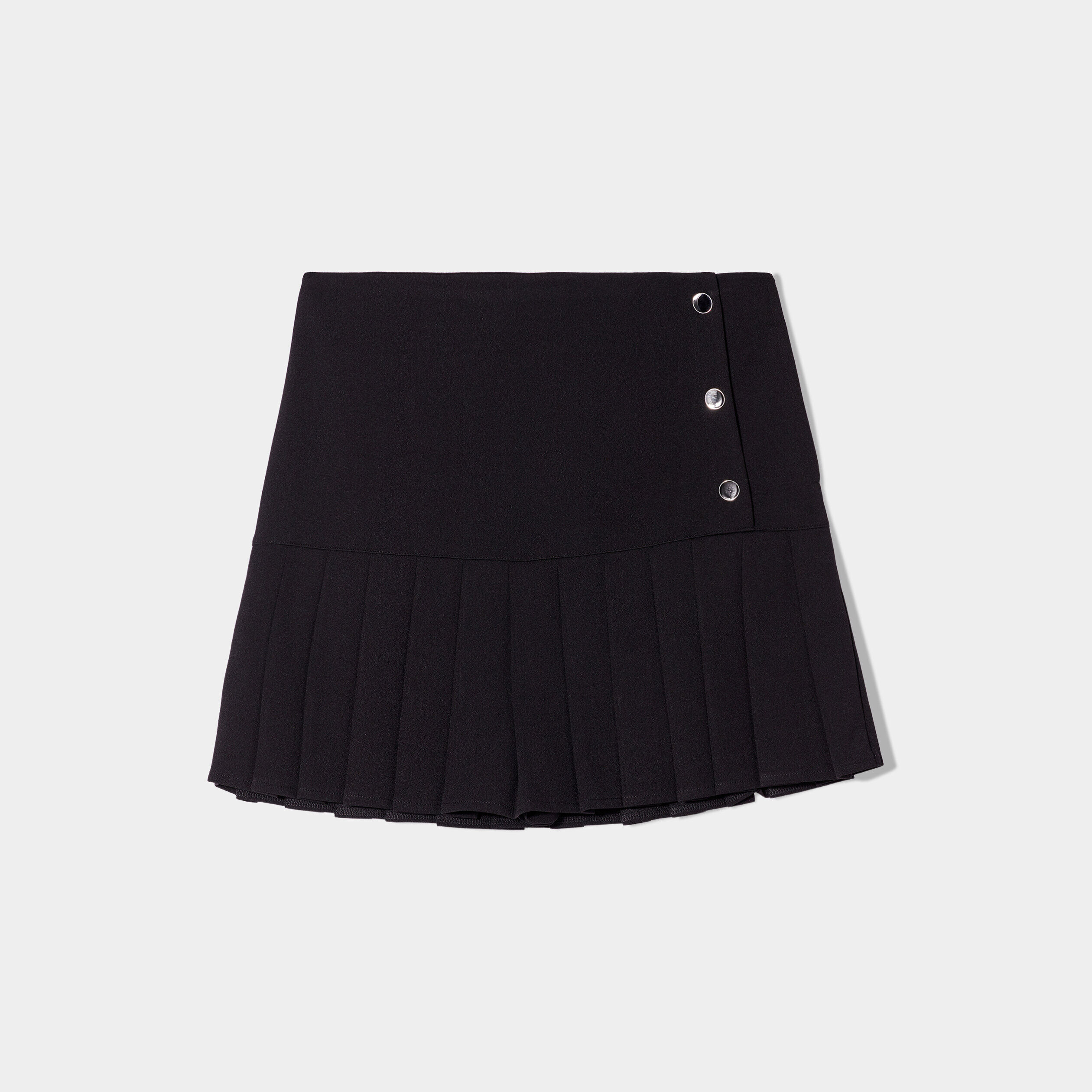 Jupe trapèze plissée noir femme | Cache Cache