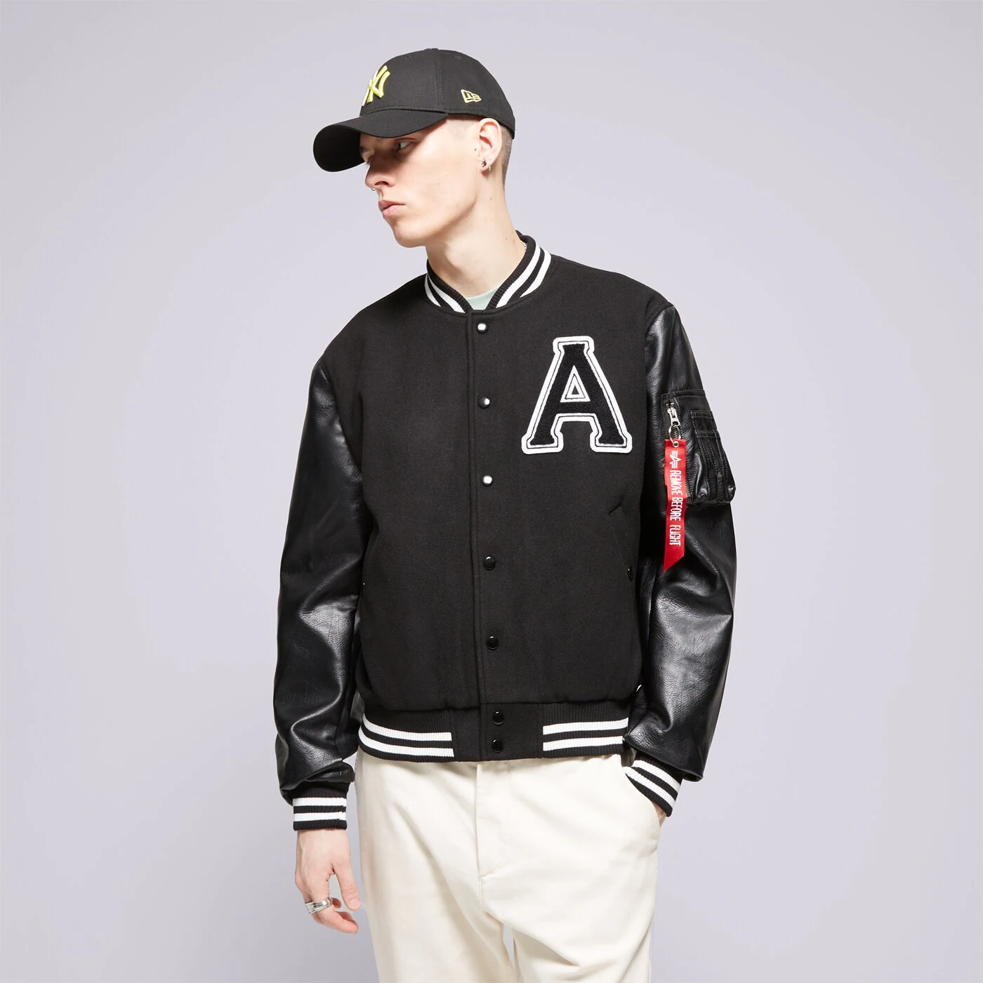 ALPHA INDUSTRIES JACKE PU COLLEGE JACKET Schwarz