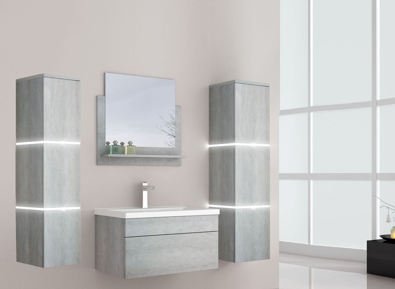 Home Deluxe Badmöbel WANGEROOGE XL - Grau